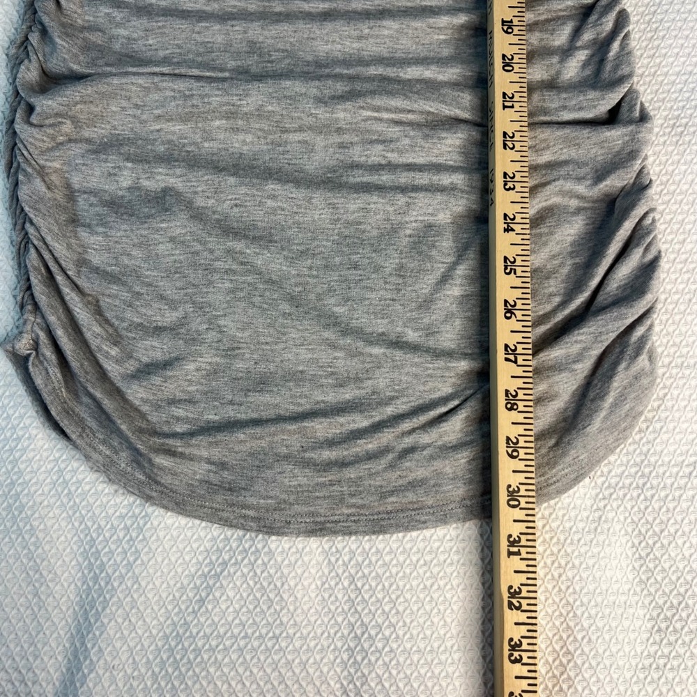 Antistar Womens Gray Ruched Side Bodycon T-Shirt Mini Dress Medium Heather Grey - Picture 3 of 7